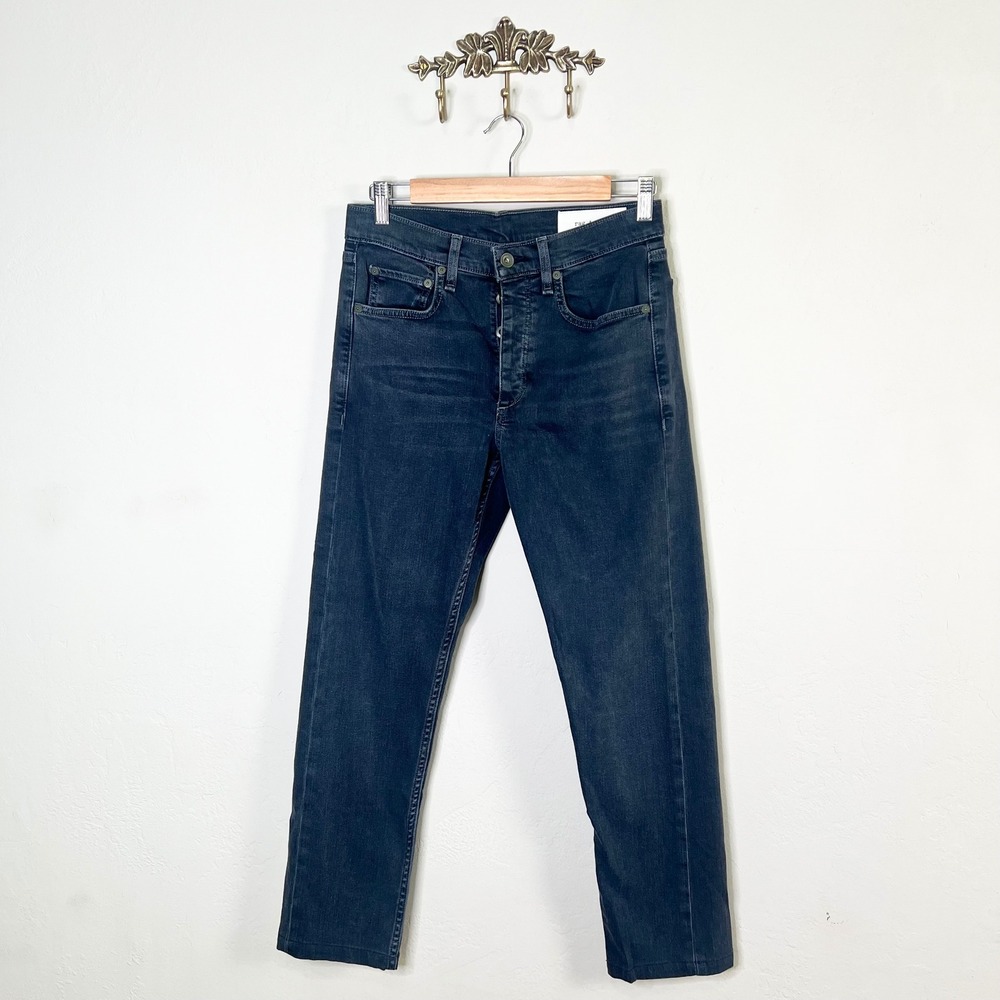 Rag & Bone Fit 2 Slim Jeans Mens 29 Kent Dark Wash Faded Gray Button Fly Denim